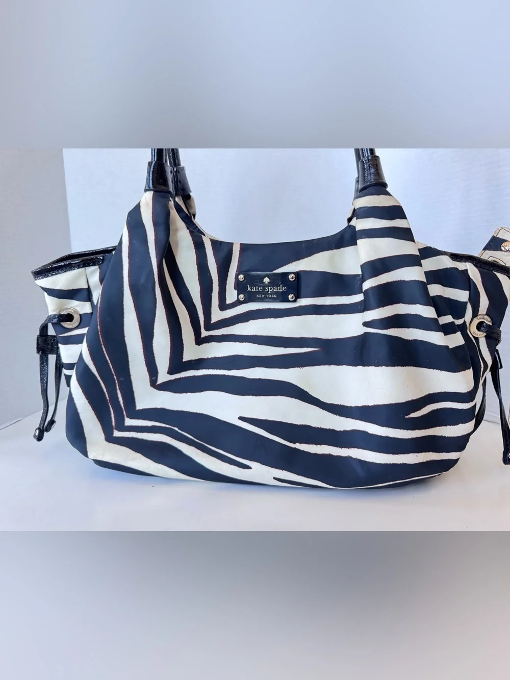 vintage Y2K kate spade zebra pattern shoulder bag purse *flaws